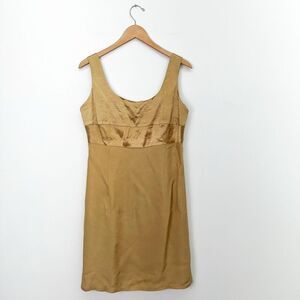 Diane Kroe Women’s Vintage Two Tone Gold Sleeveless Midi Dress